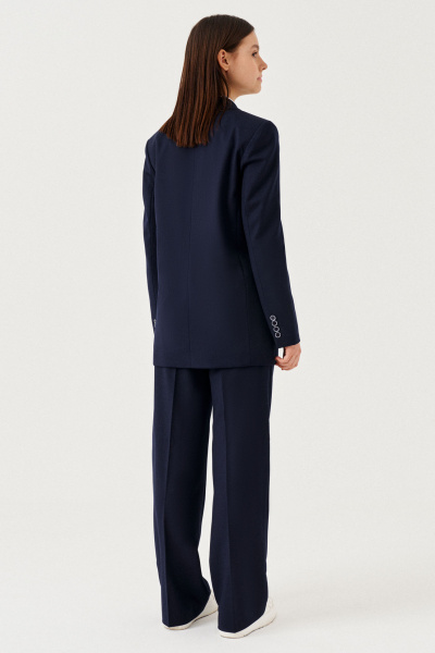 Жакет для девочки с застежкой на петли и карманами Panda Kids 264431-170 Синий - фото 7