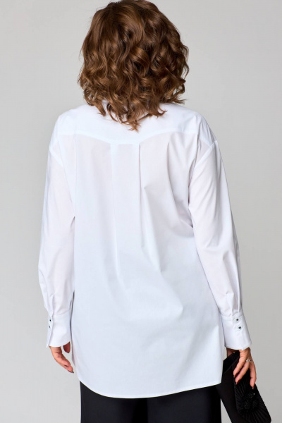 Брюки и жакет из текстиля с ремнем и карманами EVA GRANT 7319 белый - фото 8