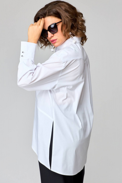 Брюки и жакет из текстиля с ремнем и карманами EVA GRANT 7319 белый - фото 7