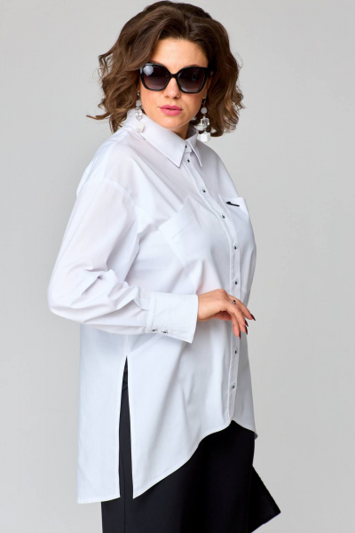 Брюки и жакет из текстиля с ремнем и карманами EVA GRANT 7319 белый - фото 2