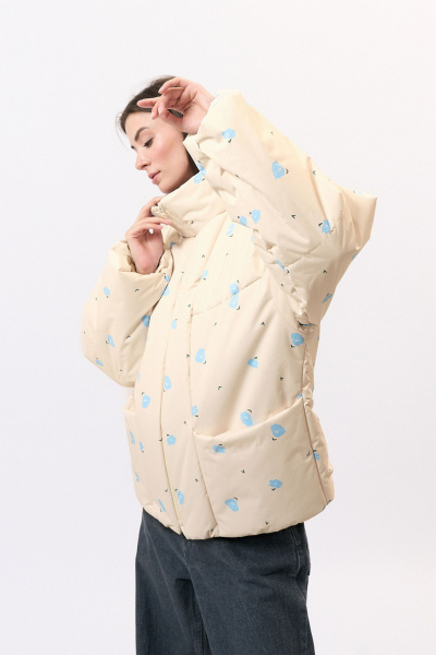 Демисезонная куртка прямого силуэта из плащевки Art Ribbon M1053K - фото 6