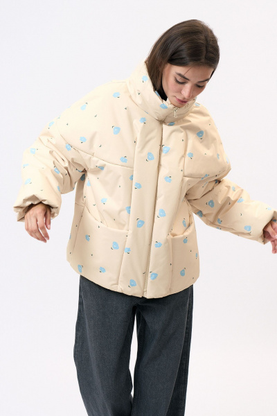 Демисезонная куртка прямого силуэта из плащевки Art Ribbon M1053K - фото 5