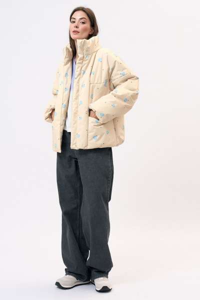 Демисезонная куртка прямого силуэта из плащевки Art Ribbon M1053K - фото 4