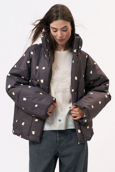 Демисезонная куртка прямого кроя из плащевки Art Ribbon M1074K - фото 5