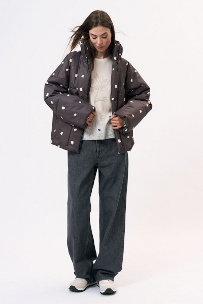 Демисезонная куртка прямого кроя из плащевки Art Ribbon M1074K - фото 1