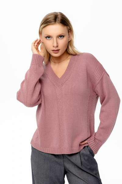 Джемпер базовий з довгим рукавом із м'якої пряжі Romgil РВ0133-ШЕ5 клевер - фото 1