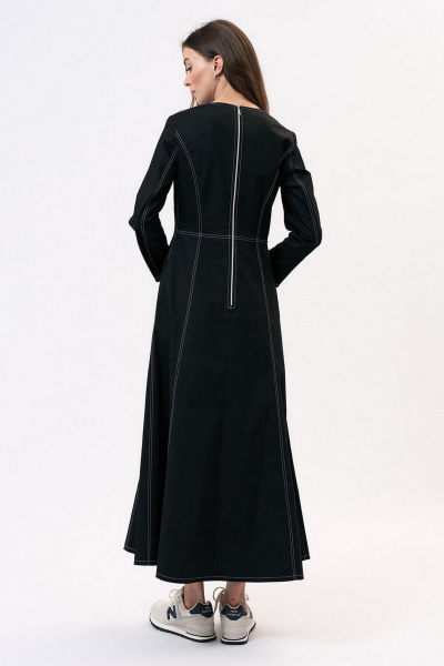 Платье из хлопка полуприлегающего силуэта с вышивкой Art Ribbon M3951P - фото 2