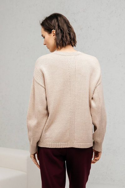 Базовый джемпер с длинным рукавом бежевого цвета Romgil РВ0133-ШЕ5 светлый_опаловый - фото 2