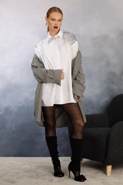 Круглогодичная блуза из хлопка с принтом и длинным рукавом NiV NiV 6075 - фото 1