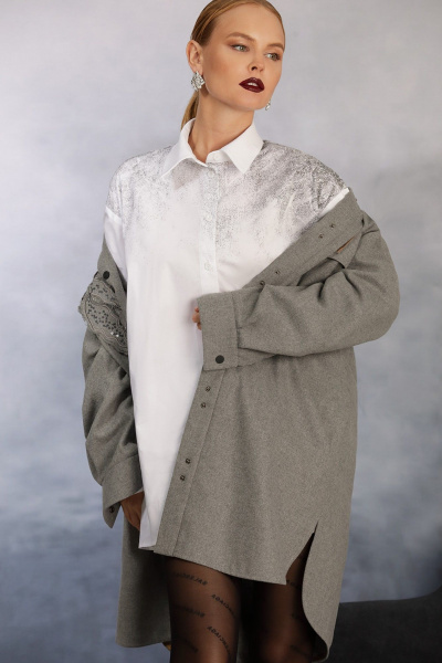 Круглогодичная блуза из хлопка с принтом и длинным рукавом NiV NiV 6075 - фото 4