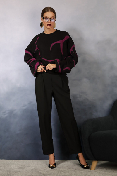 Круглогодичные зауженные брюки с складками и прорезными карманами NiV NiV 6040 - фото 1