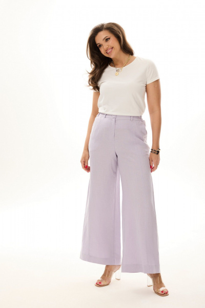 Брюки и жилет на молнии с расширенным к низу силуэтом лето MALI 724-030 лаванда - фото 8