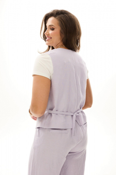 Брюки и жилет на молнии с расширенным к низу силуэтом лето MALI 724-030 лаванда - фото 6