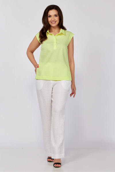 Блуза летучая мышь и полуприлегающая из текстиля лето MALI 624-018 лютик - фото 4