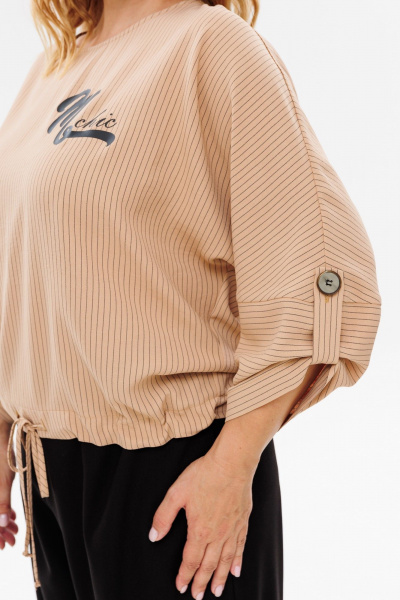 Блуза, брюки Michel chic 1342/1 бежевый_черный - фото 8