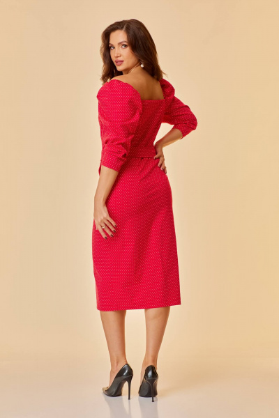 Платье миди облегающее с рельефами и спущенным плечом Sisters Solonko М-303 - фото 7