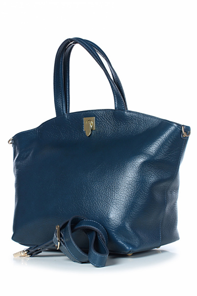 Синяя сумка из натуральной кожи с регулируемой ручкой Galanteya 21523.23с1077к45 синий - фото 1