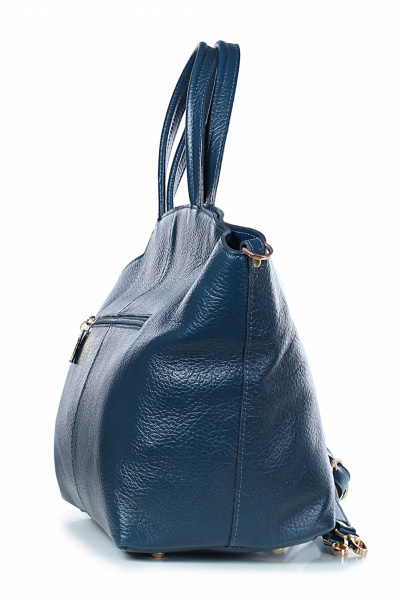 Синяя сумка из натуральной кожи с регулируемой ручкой Galanteya 21523.23с1077к45 синий - фото 4