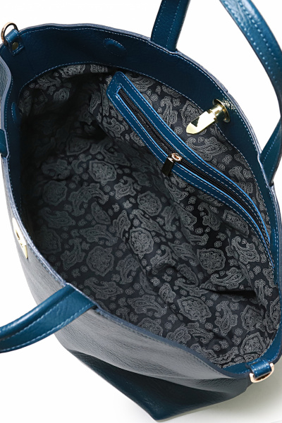 Синяя сумка из натуральной кожи с регулируемой ручкой Galanteya 21523.23с1077к45 синий - фото 5
