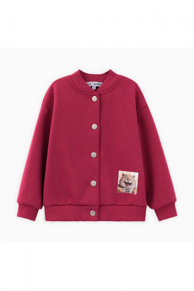 Красный жакет-бомбер из трикотажа для девочки Bell Bimbo 242001 т.красный - фото 1