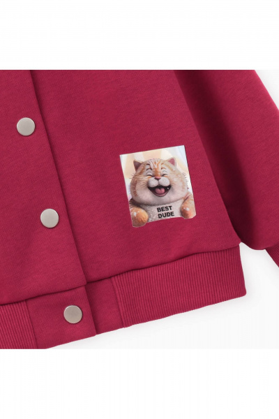 Красный жакет-бомбер из трикотажа для девочки Bell Bimbo 242001 т.красный - фото 2