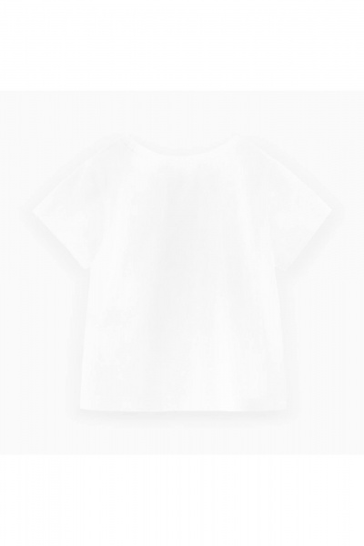Белая майка из хлопка с дизайнерским декором Bell Bimbo 242002 молоко - фото 3