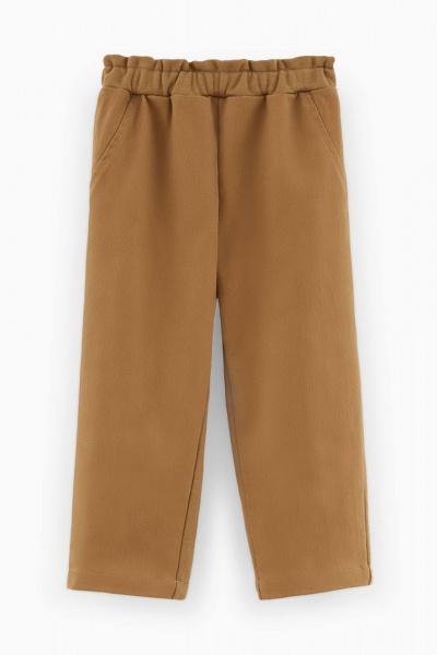 Бежевые брюки из текстиля с карманами-хулиганами Bell Bimbo 242010 песок - фото 1