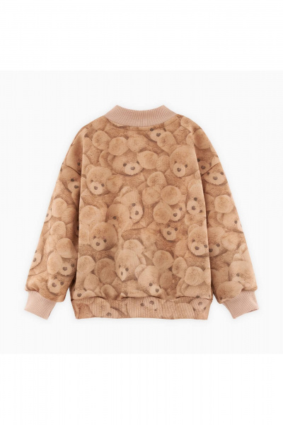 Бежевый жакет-бомбер из трикотажа с принтом Bell Bimbo 242021 набивка/бежевый - фото 3