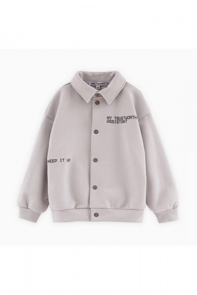 Светло-серый жакет из трикотажа из хлопка Bell Bimbo 242028 св.серый - фото 6