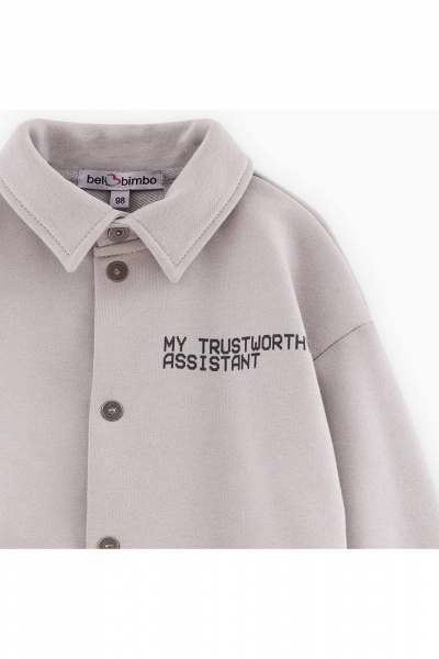 Светло-серый жакет из трикотажа из хлопка Bell Bimbo 242028 св.серый - фото 5