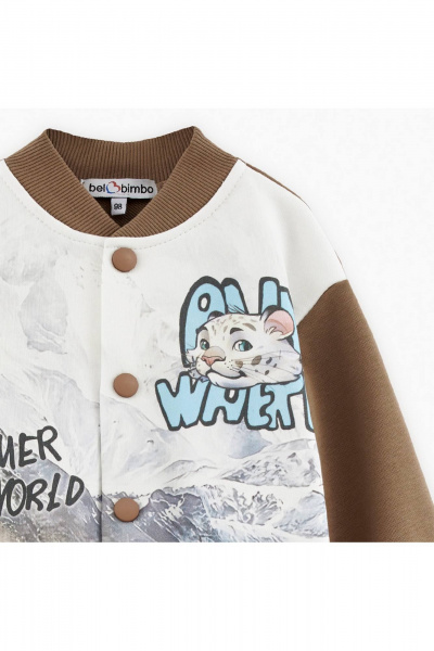 Жакет-бомбер для мальчика в стиле на каждый день Bell Bimbo 242037 песок - фото 2