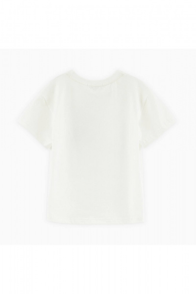 Молочная майка с дизайнерским принтом для девочки Bell Bimbo 242047 молоко - фото 2