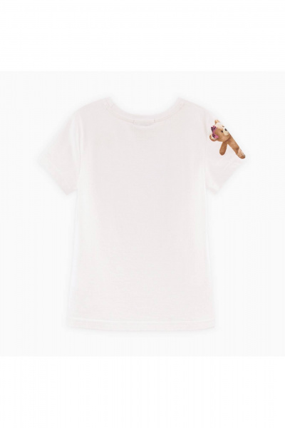 Молочная футболка с авторскими принтами для девочки Bell Bimbo 242068 молоко - фото 2