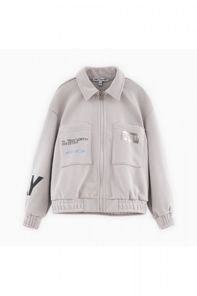 Светло-серый жакет-куртка из трикотажа для мальчика Bell Bimbo 242076 св.серый - фото 3