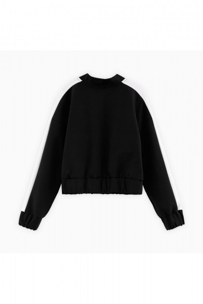 Бомбер для девочки короткий с контрастными вставками Bell Bimbo 242118 черный - фото 5