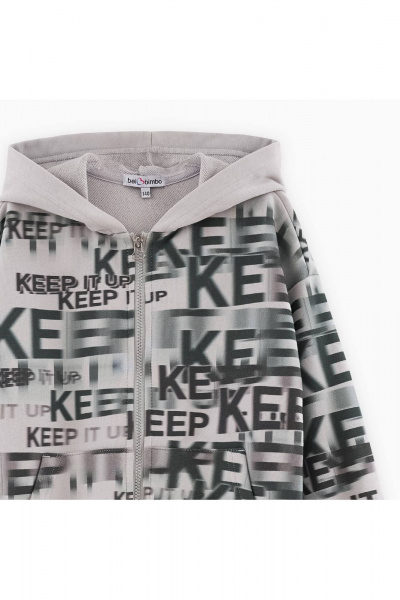 Зип-худи для мальчика прямого силуэта с объемным капюшоном Bell Bimbo 242128 св.серый - фото 6