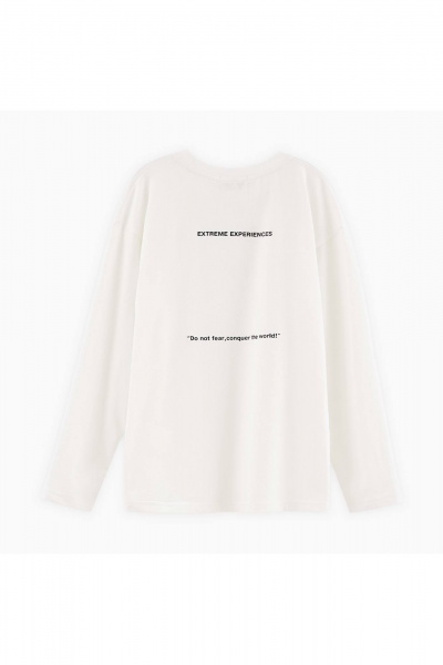 Молочный джемпер для мальчика с дизайнерскими фразами Bell Bimbo 242137 молоко - фото 2