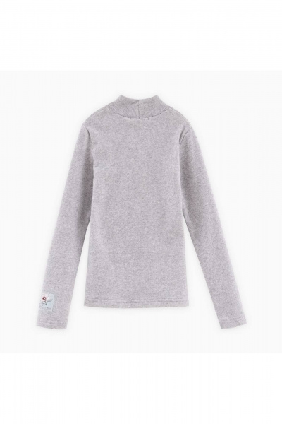 Серая водолазка для девочки прилегающего силуэта с стразами Bell Bimbo 242148 серый меланж - фото 2