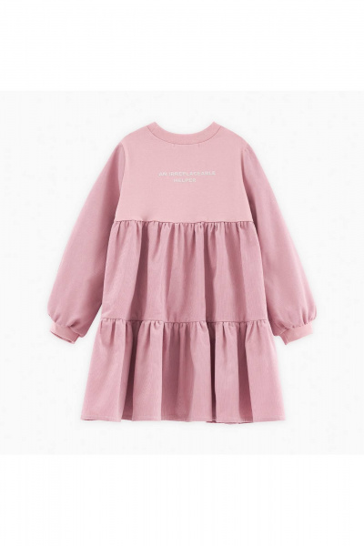 Розовое платье для девочки с романтичными рукавами и дизайнерской печатью Bell Bimbo 243007 розовый - фото 2