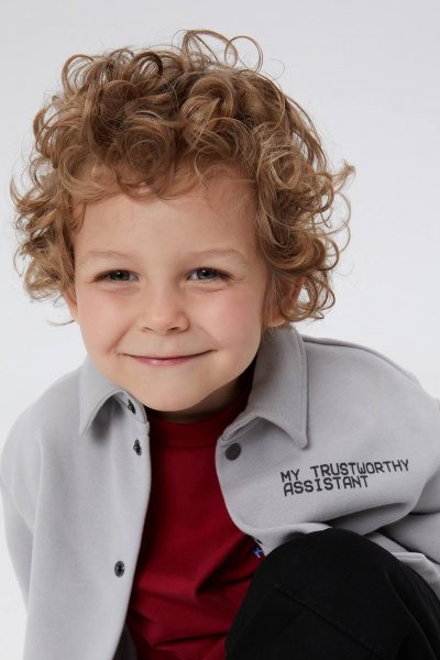 Светло-серый жакет из трикотажа из хлопка Bell Bimbo 242028 св.серый - фото 2