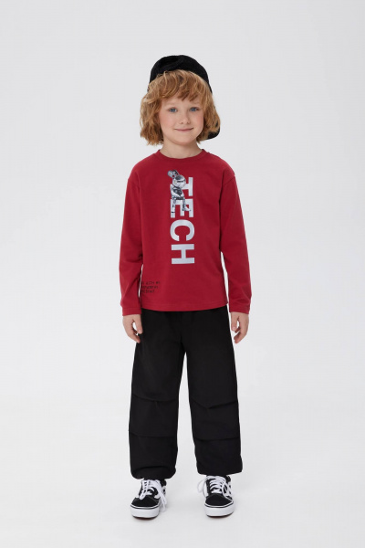 Дизайнерский трикотажный лонгслив для мальчика Bell Bimbo 242077 т.красный - фото 1