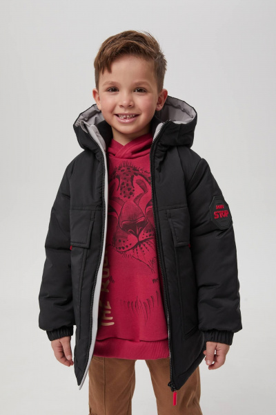 Черная куртка на синтепоне для мальчика Bell Bimbo 243308 черный - фото 3