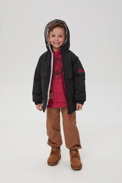 Черная куртка на синтепоне для мальчика Bell Bimbo 243308 черный - фото 2