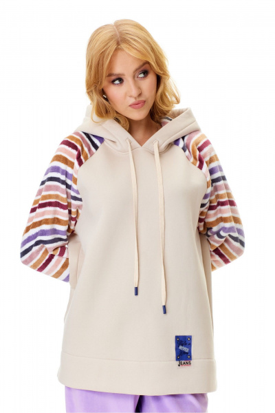 Комбинезон 2-ка: бархатные брюки и свободный худи с капюшоном T&N 7555 - фото 5