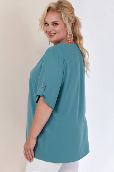 Блуза из мягкой струящейся ткани Shetti 4053 голубой - фото 9