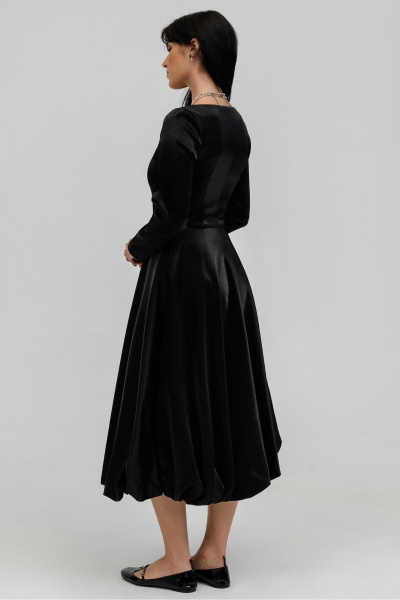 Платье макси приталенного силуэта с потайной молнией JRSy 2403 черный/блеск - фото 2