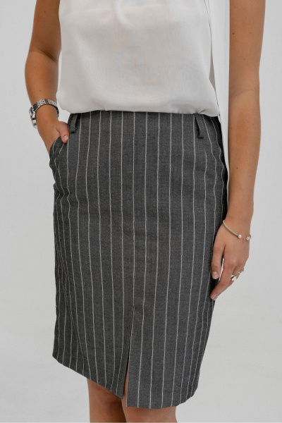 Юбка из костюмной ткани с разрезом и карманами JRSy 2491 - фото 2