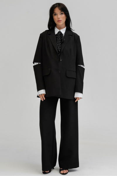 Демисезонный женский жакет с карманами и ремнем JRSy 2497 - фото 1