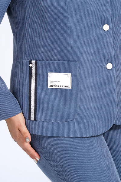 Демисезонный брючный костюм с жакетом и вельветовыми брюками Alani Collection 2165 - фото 11