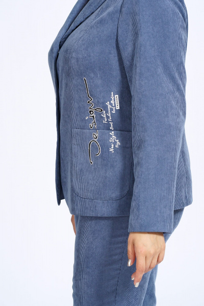 Демисезонный брючный костюм с жакетом и вельветовыми брюками Alani Collection 2165 - фото 10